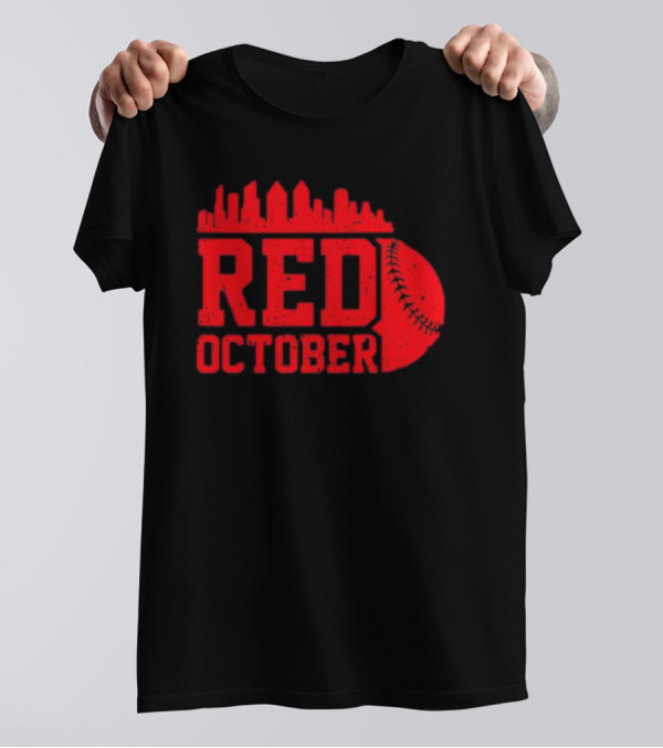 Philly Philadelphia Red October Baseball Skyline T-Shirt