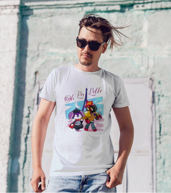 Lenvgc Oh La Lille Eiffel Tower Characters T-Shirt