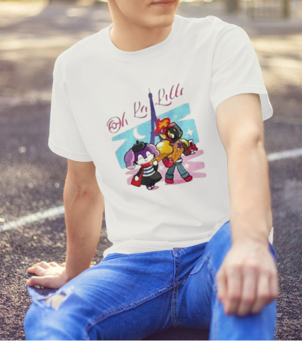Lenvgc Oh La Lille Eiffel Tower Characters T-Shirt