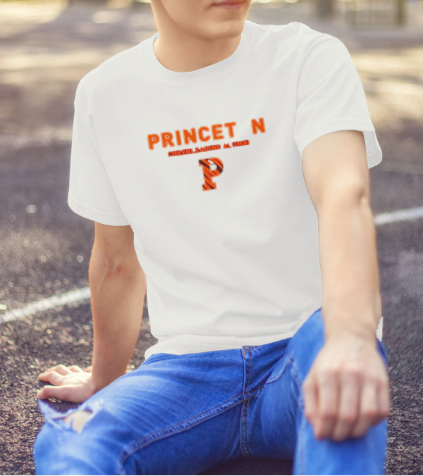 Princeton Cheerleading Alumni Homecoming P Tiger Stripe Letter P T-Shirt