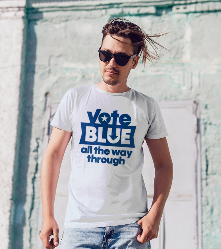 Vote Blue All The Way Through Star Arrow T-Shirt