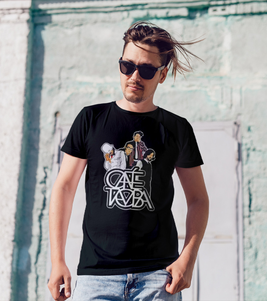 Café Tacuba Band Members Graphic Black T-Shirt
