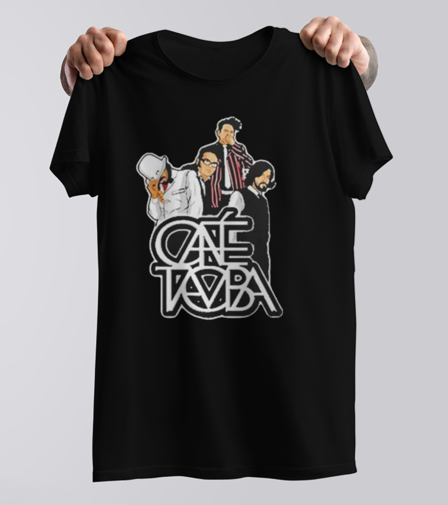Café Tacuba Band Members Graphic Black T-Shirt