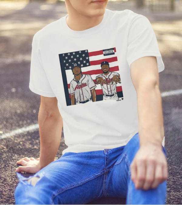 Outkast Stankonia Ronald Acuna Jr Ozzie Albies American Flag Baseball T-Shirt