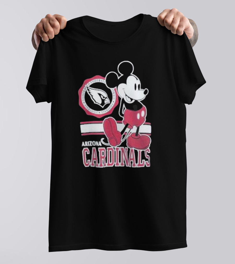 Arizona Cardinals Mickey Mouse Football Team Fan Gear T-Shirt