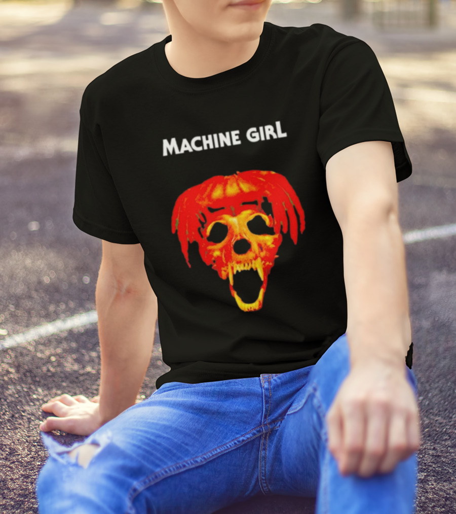 Machine Girl Skull Pumpkin Face T-Shirt
