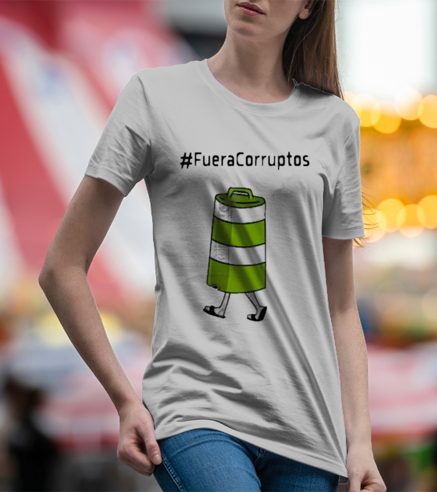 Paola Hurtado Uri Samayoa #FueraCorruptos Walking Traffic Cone Image T-Shirt
