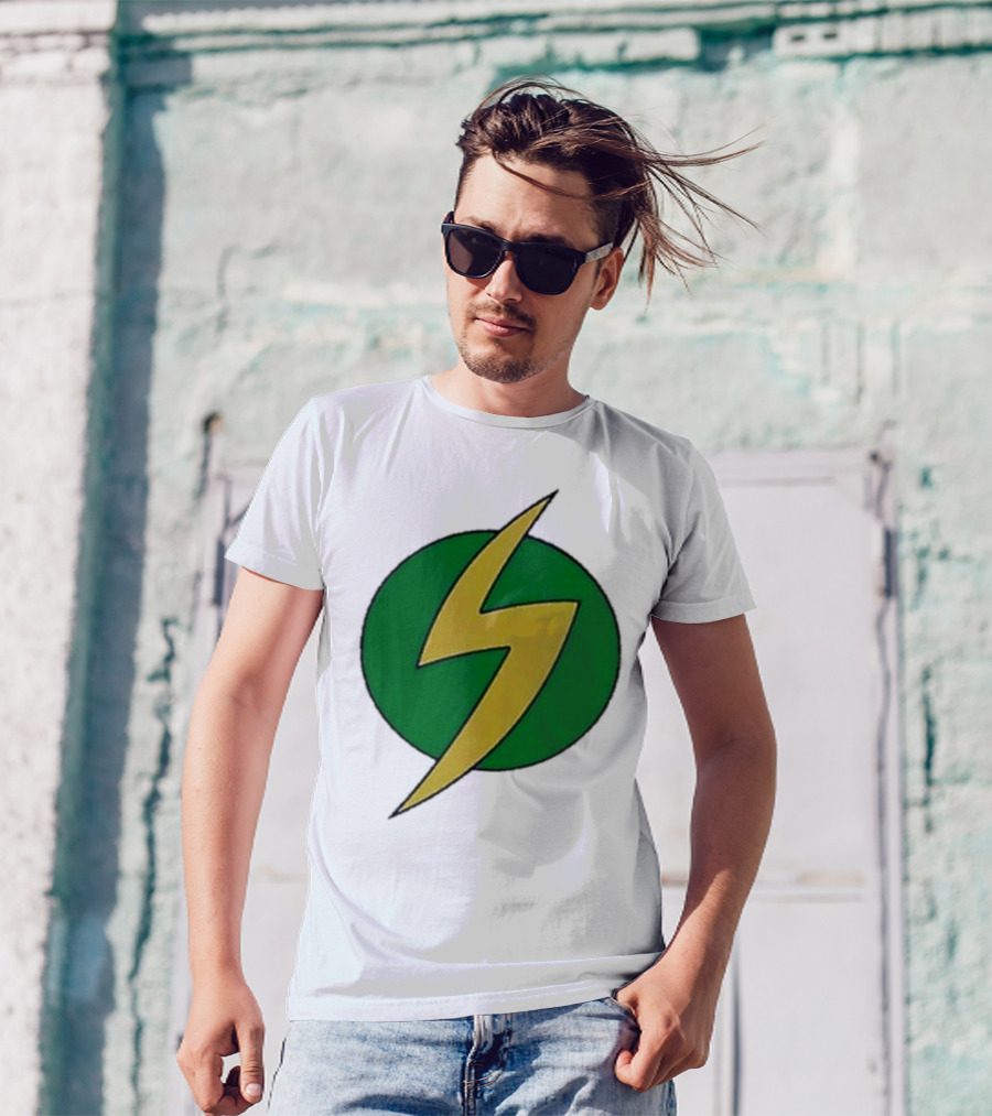 PowerEdd Green Yellow Lightning Bolt T-Shirt