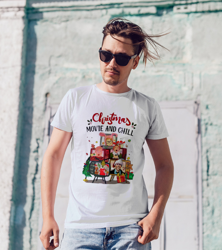Christmas Movie And Chill Characters TV Holiday Icons T-Shirt