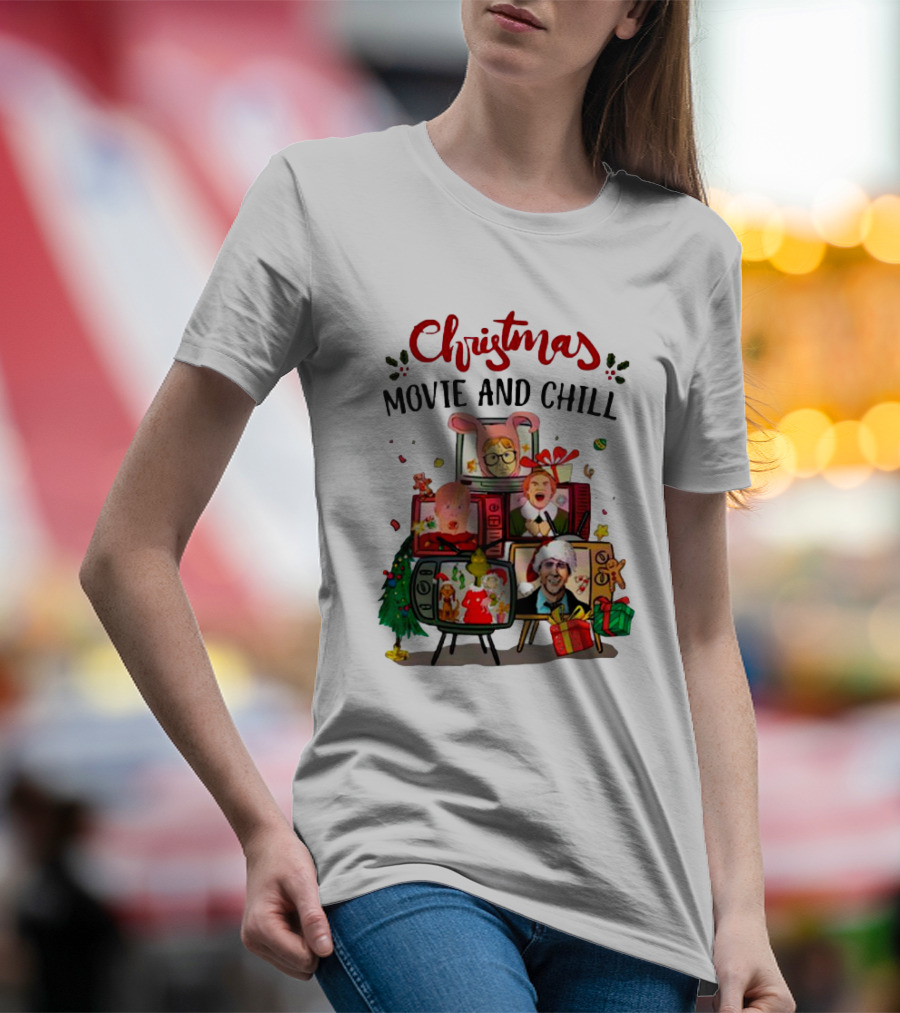 Christmas Movie And Chill Characters TV Holiday Icons T-Shirt