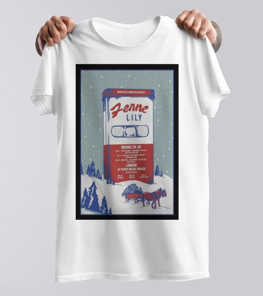 Fenne Lily December Brooklyn London Concert Tour Dates Poster Winter Scene T-Shirt