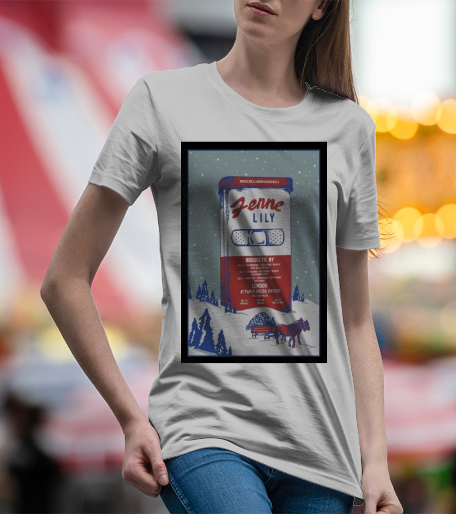 Fenne Lily December Brooklyn London Concert Tour Dates Poster Winter Scene T-Shirt