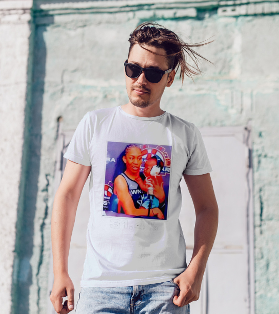 A’ja Wilson Holding Baby 31.4% WNBA Stars T-Shirt