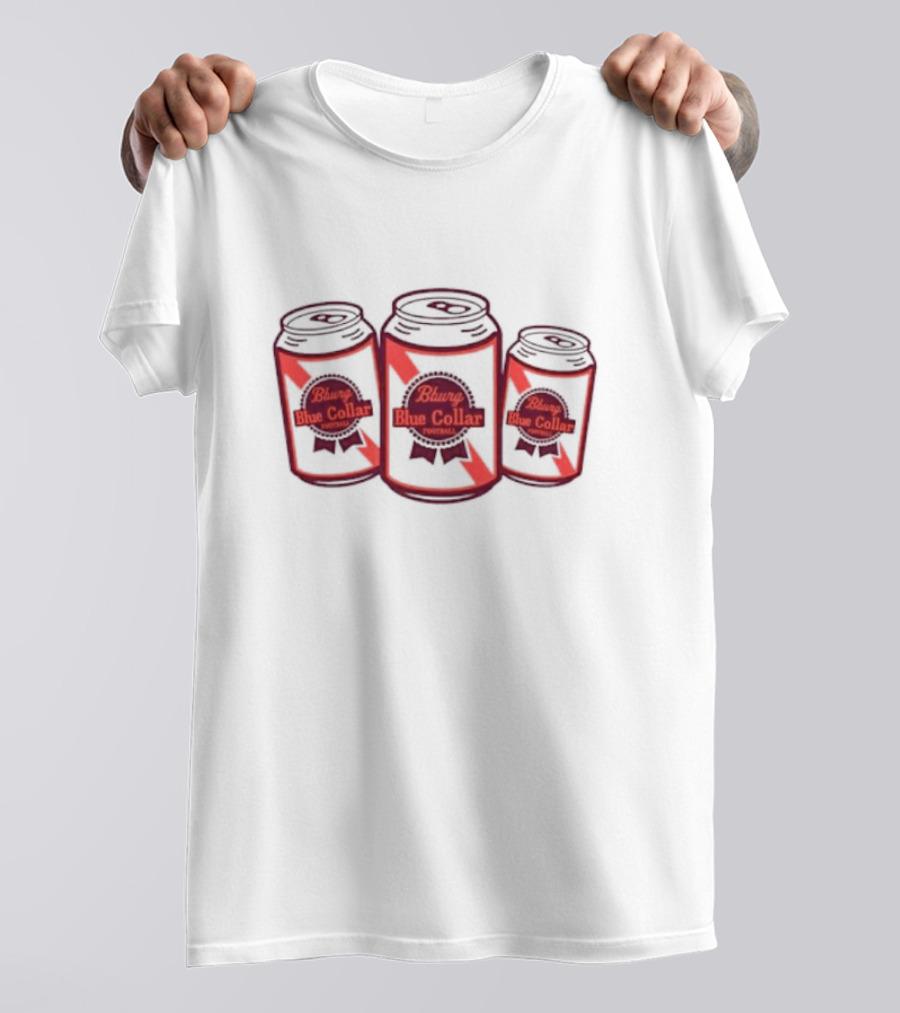Bburg Blue Collar Football Three Cans T-Shirt