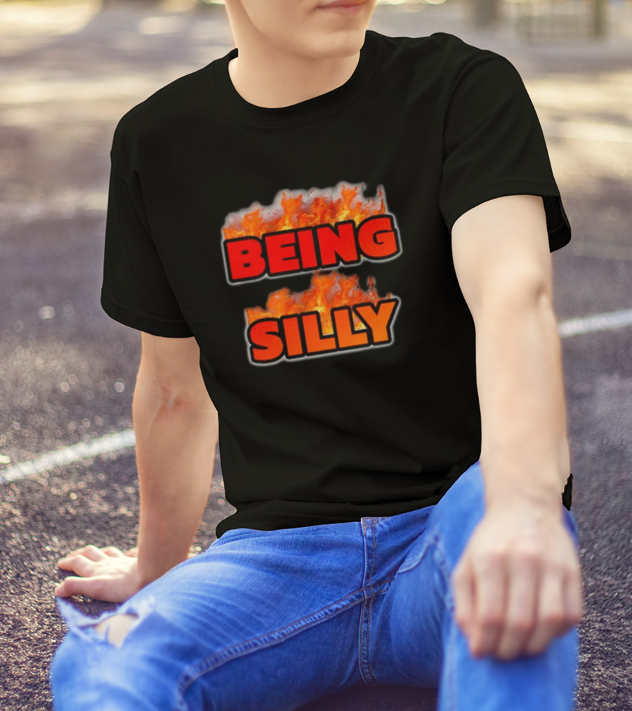BEING SILLY Fire Flames T-Shirt