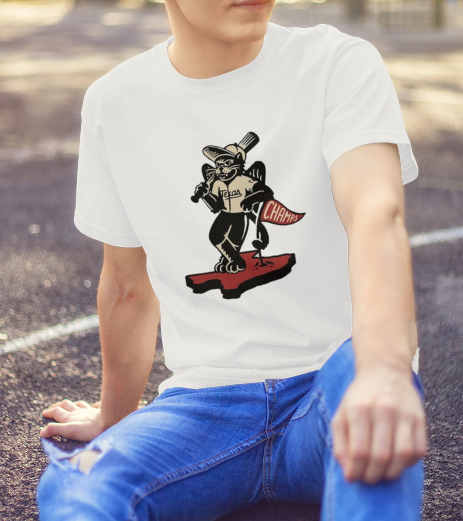 Texas Champs Bisonball Mascot Victory T-Shirt