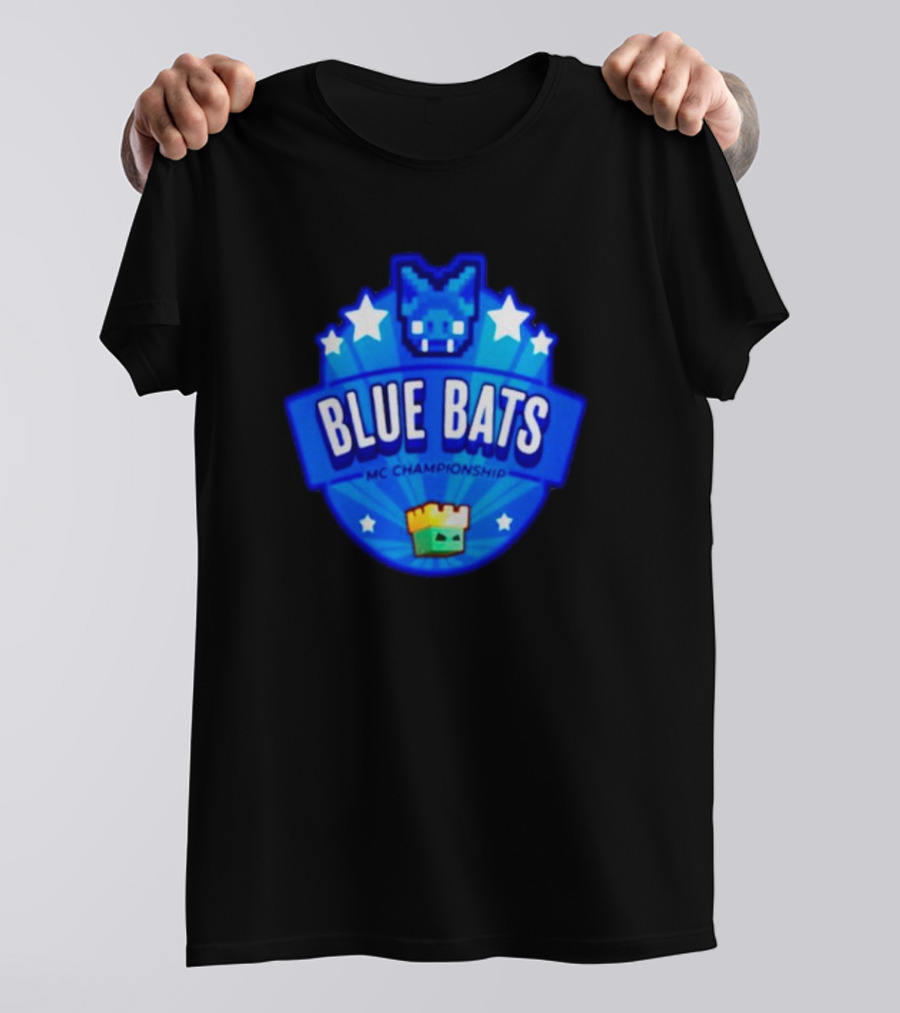 Blue Bats MC Championship Starry Badge Minecraft Competition T-Shirt