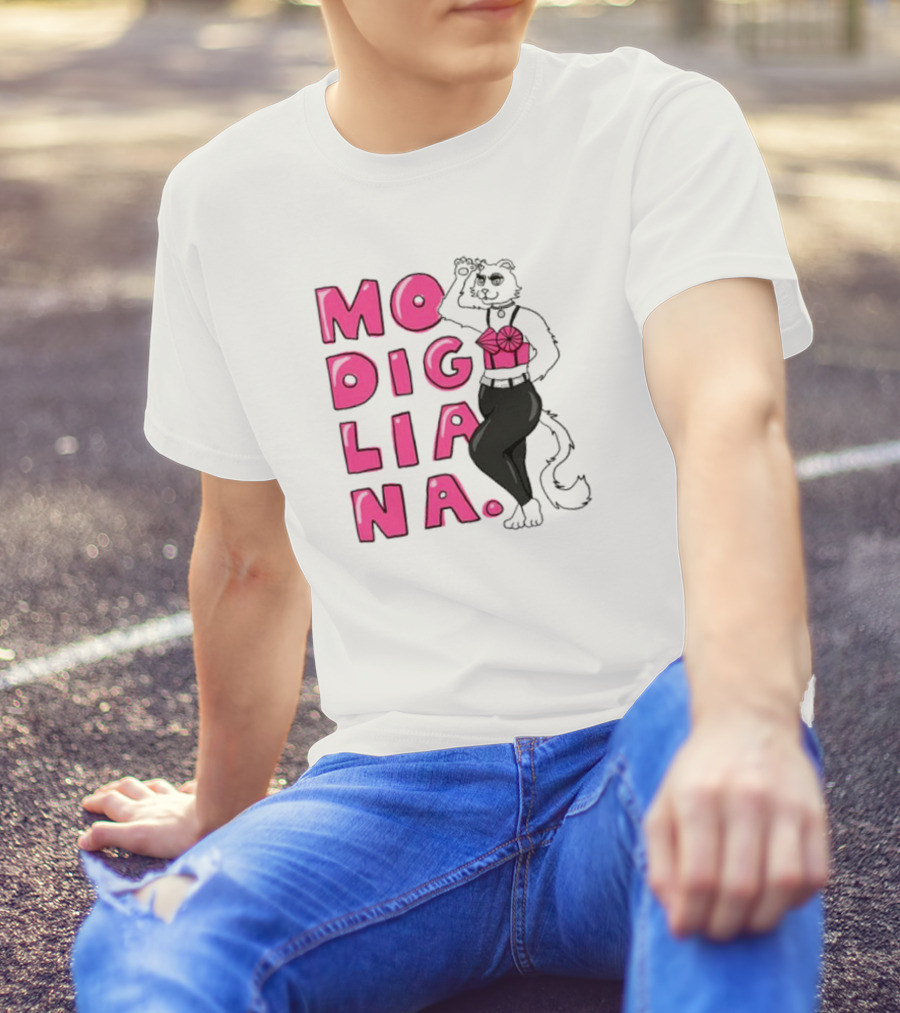 Modigliana Cat Fashion Style T-Shirt