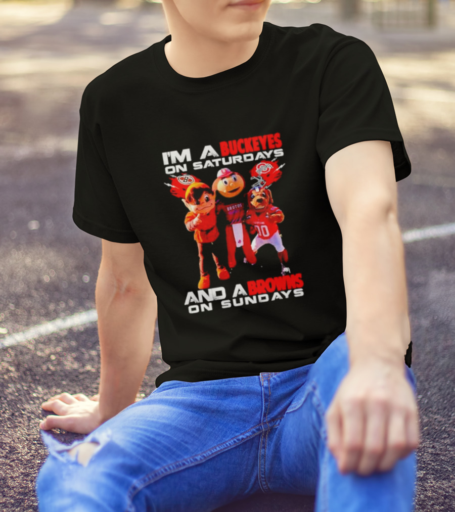 Buckeyes And Browns Football Fans United On Weekends T-Shirt