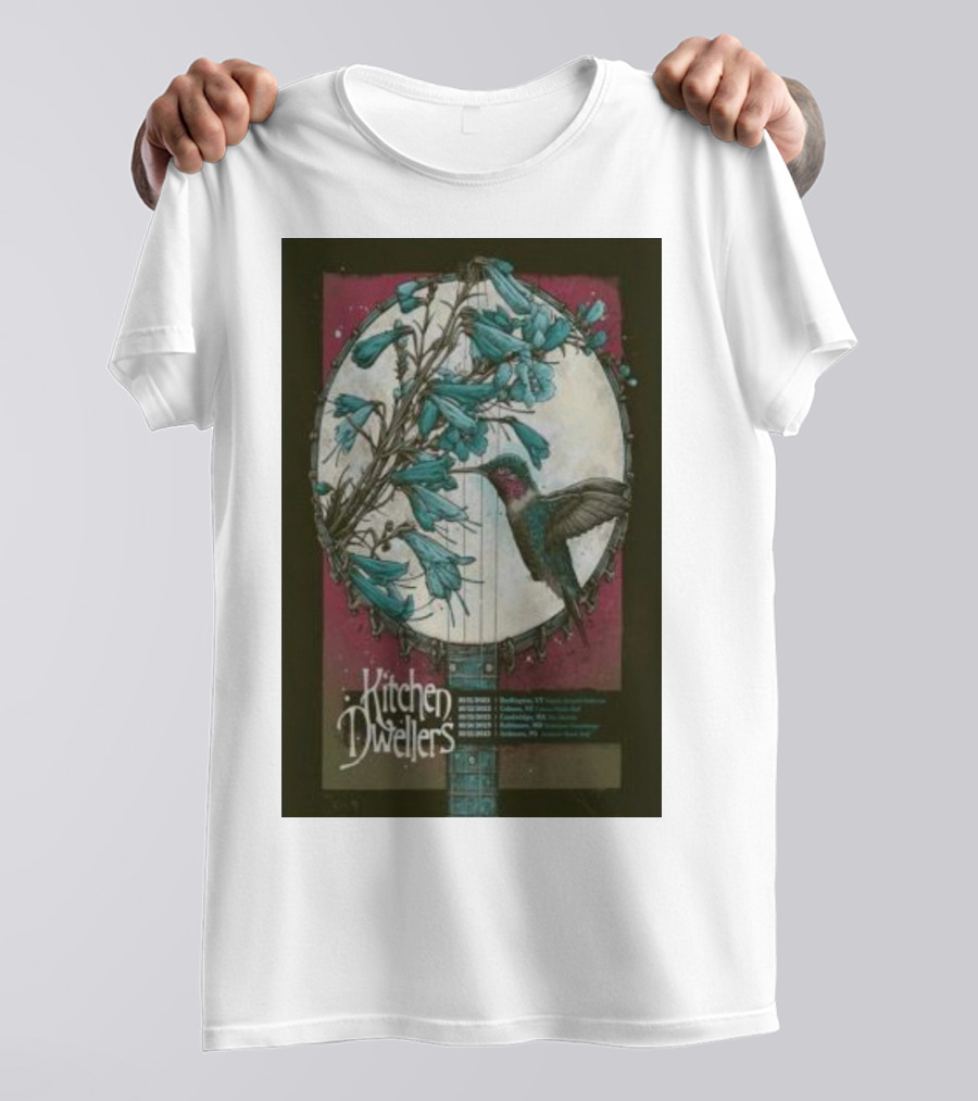 Kitchen Dwellers October 14 Burlington VT Nectar's Banjo Hummingbird T-Shirt