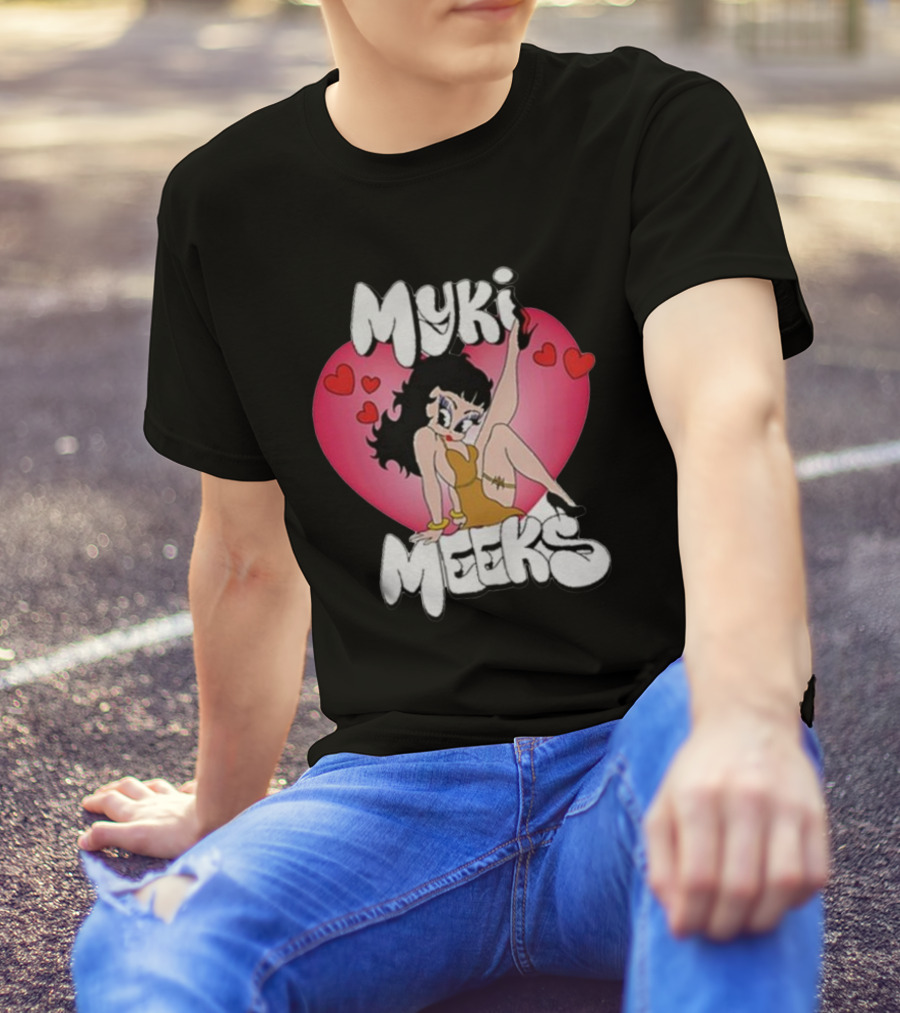 Myki Meeks Heart Cartoon Character With Hearts T-Shirt