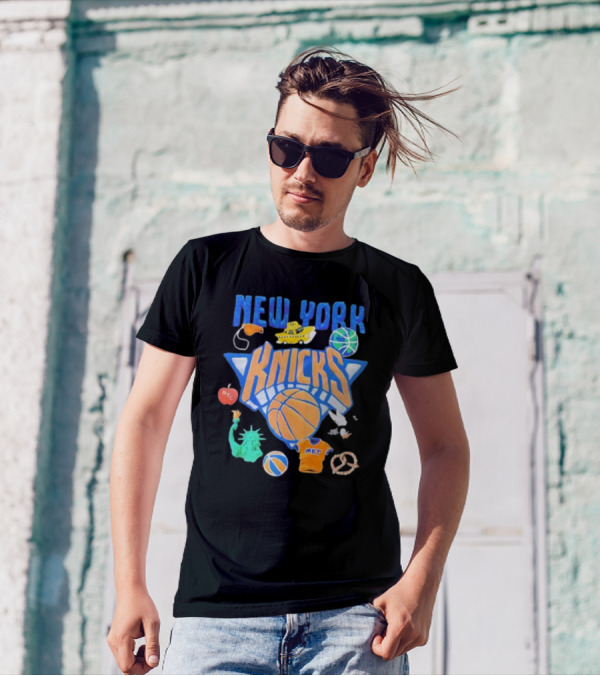 New York Knicks NBA Market Claymation NYC Basketball Iconic Symbols T-Shirt
