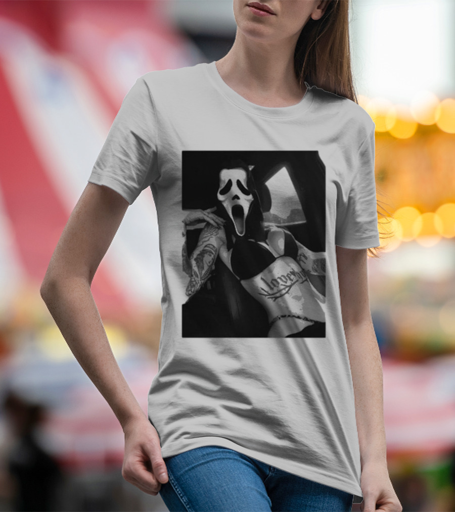 Scream If U Need Me Ghost Face Love Tattoo T-Shirt