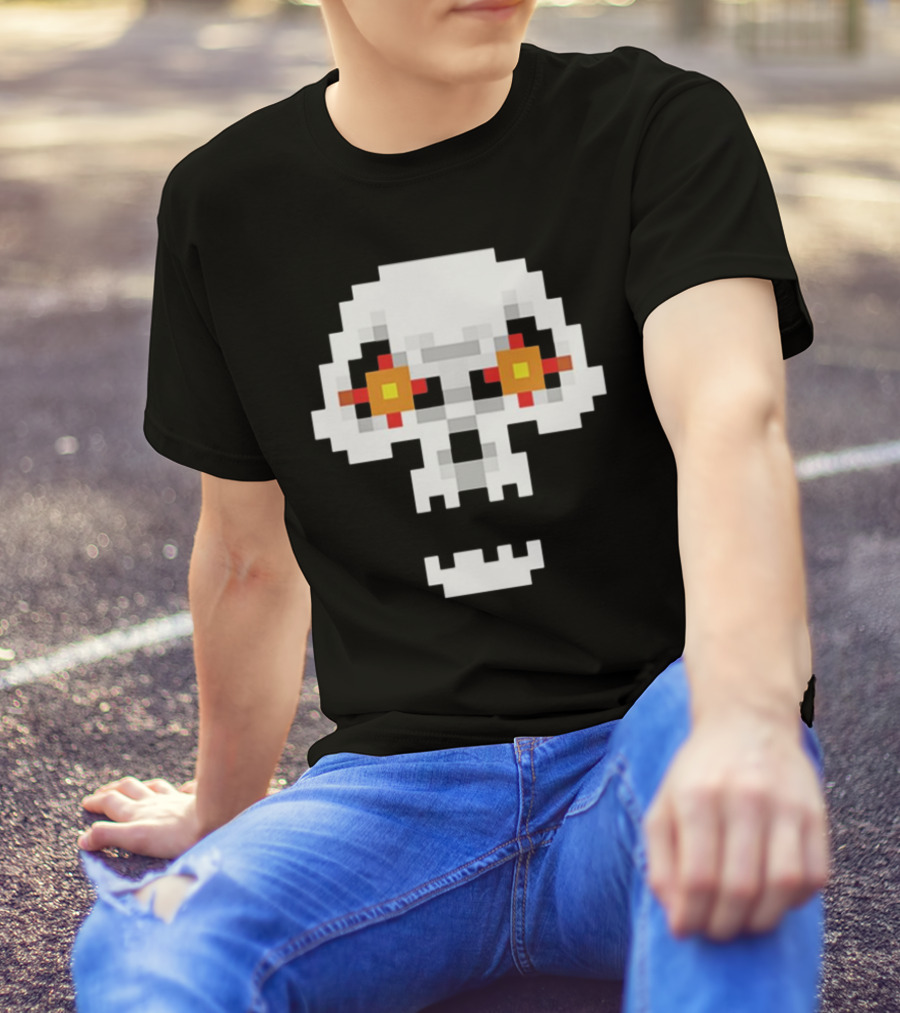 Crossing Skull Pixel T-Shirt