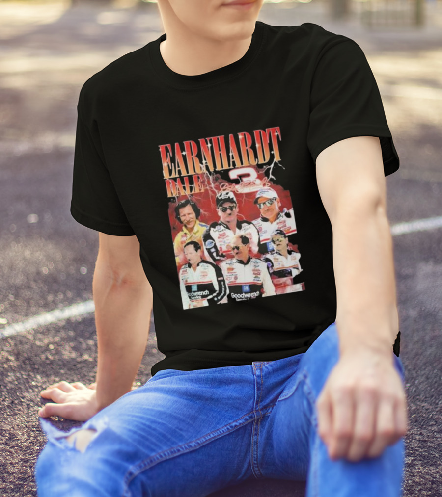 Dale Earnhardt Number 3 Goodwrench Racing Bootleg Rap T-Shirt