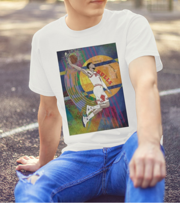 Support Favorite Team Bulls Basketball Player A Special For Chicago Fans Colorful T-Shirt