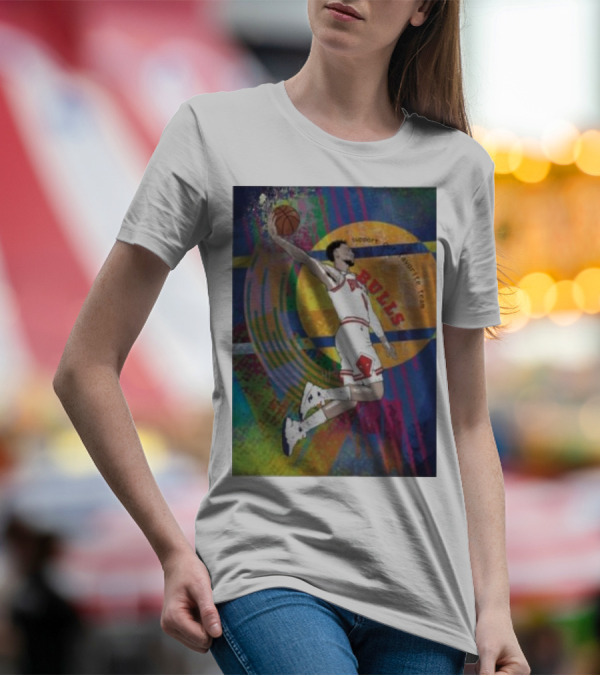 Support Favorite Team Bulls Basketball Player A Special For Chicago Fans Colorful T-Shirt