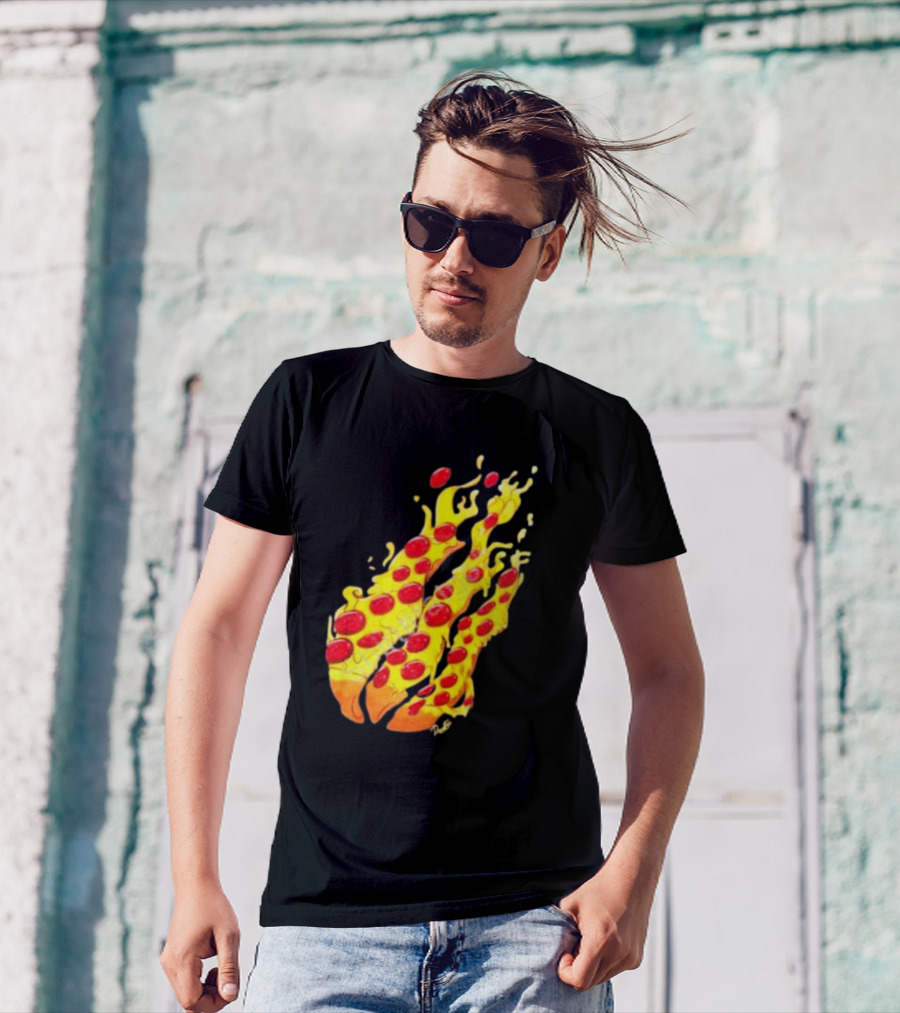 Preston Stylez Fire Pizza Flaming Pepperoni Blaze T-Shirt