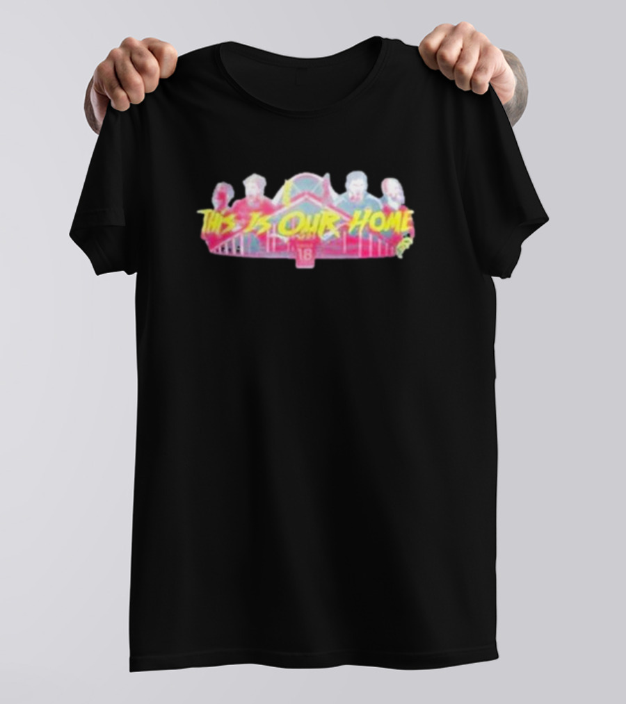 This Is Our Home Baseball Themed Design With Iconic Bridge And Figures T-Shirt