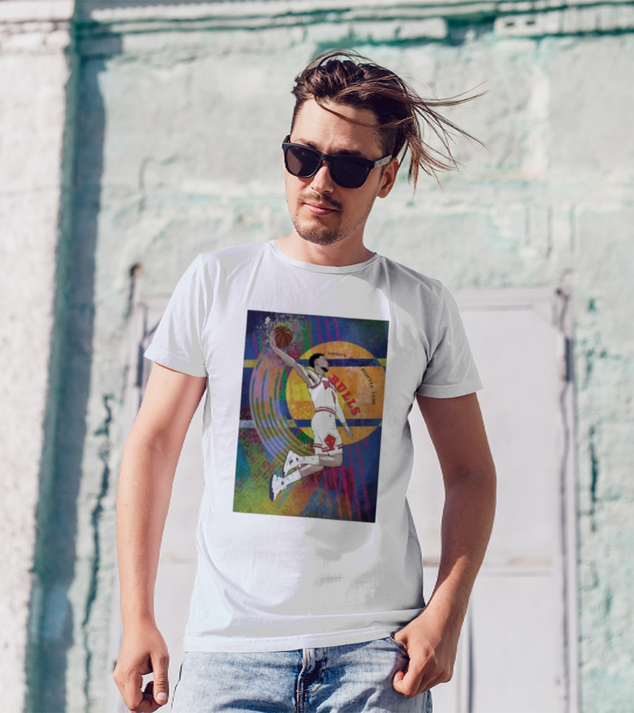 Basketball Player A Support Colorful Chicago Bulls Fans T-Shirt