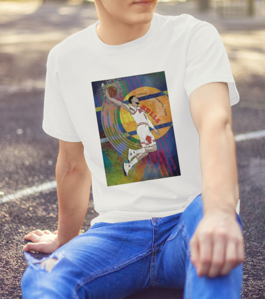 Basketball Player A Support Colorful Chicago Bulls Fans T-Shirt