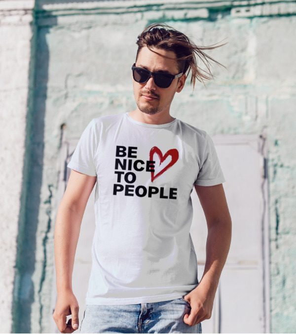 Be Nice To People Red Heart T-Shirt