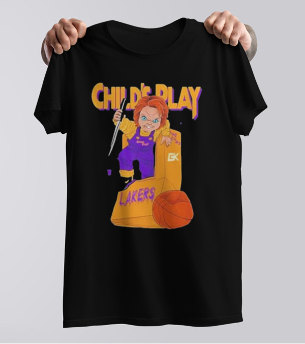 Child's Play Los Angeles Lakers Chucky Basketball Box T-Shirt