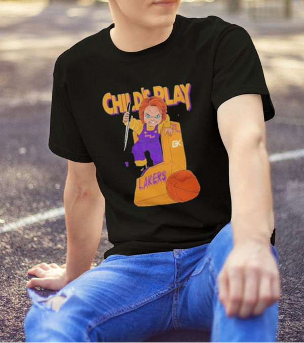 Child's Play Los Angeles Lakers Chucky Basketball Box T-Shirt