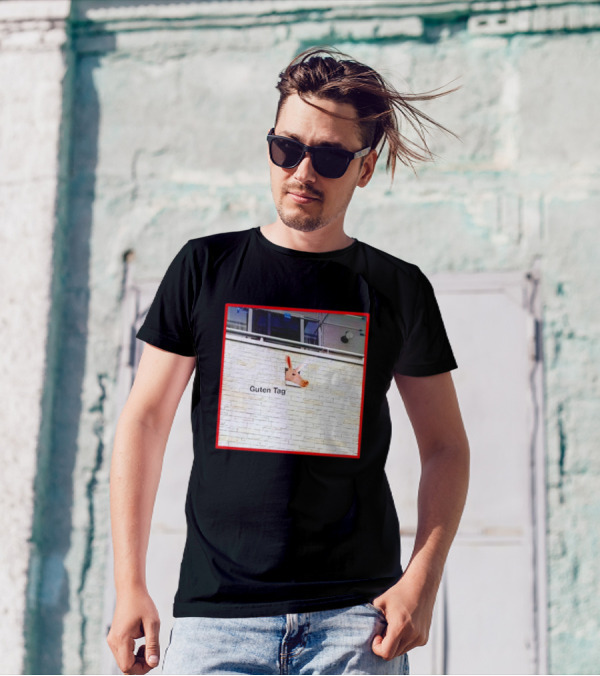 Guten Tag Pig Wall Mount With Brick Background T-Shirt