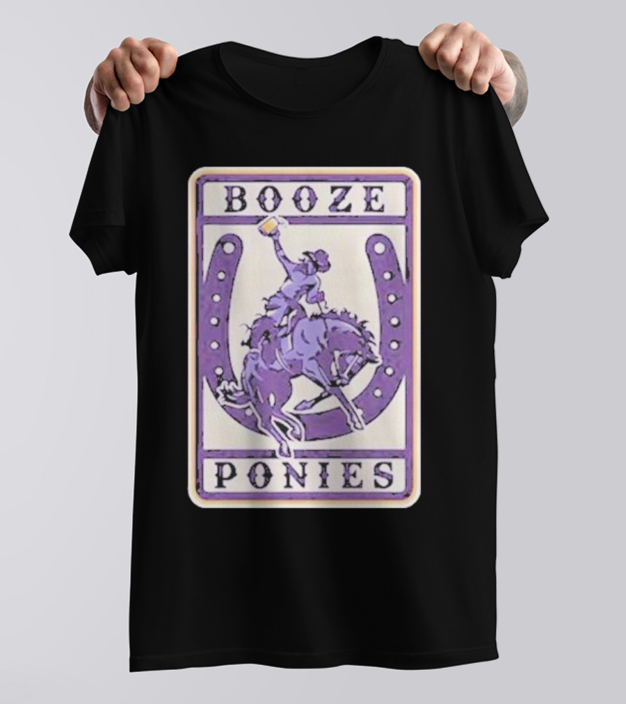 The Dozen Merch Booze Ponies Horseshoe Rider T-Shirt
