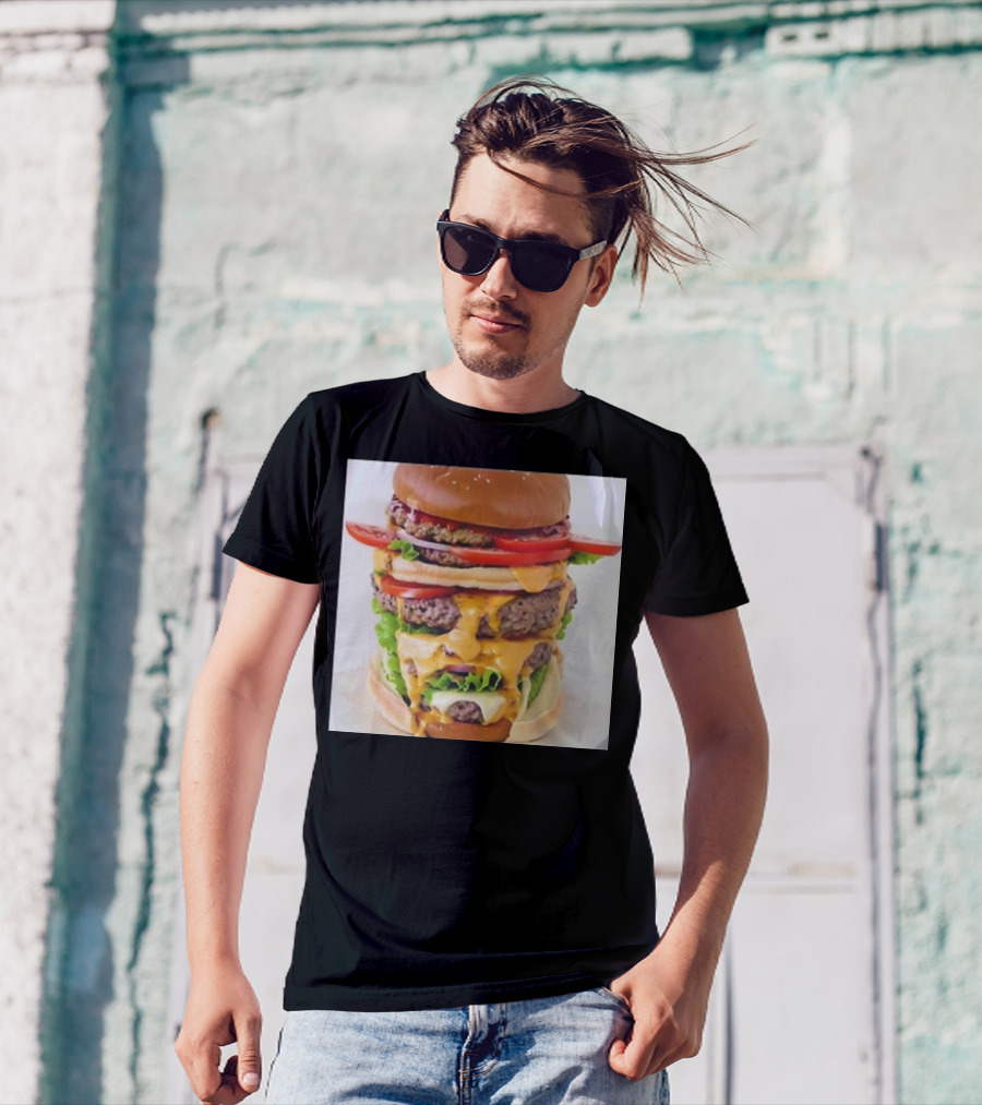 Heisenburger Cringey Quadruple Cheeseburger Stack T-Shirt