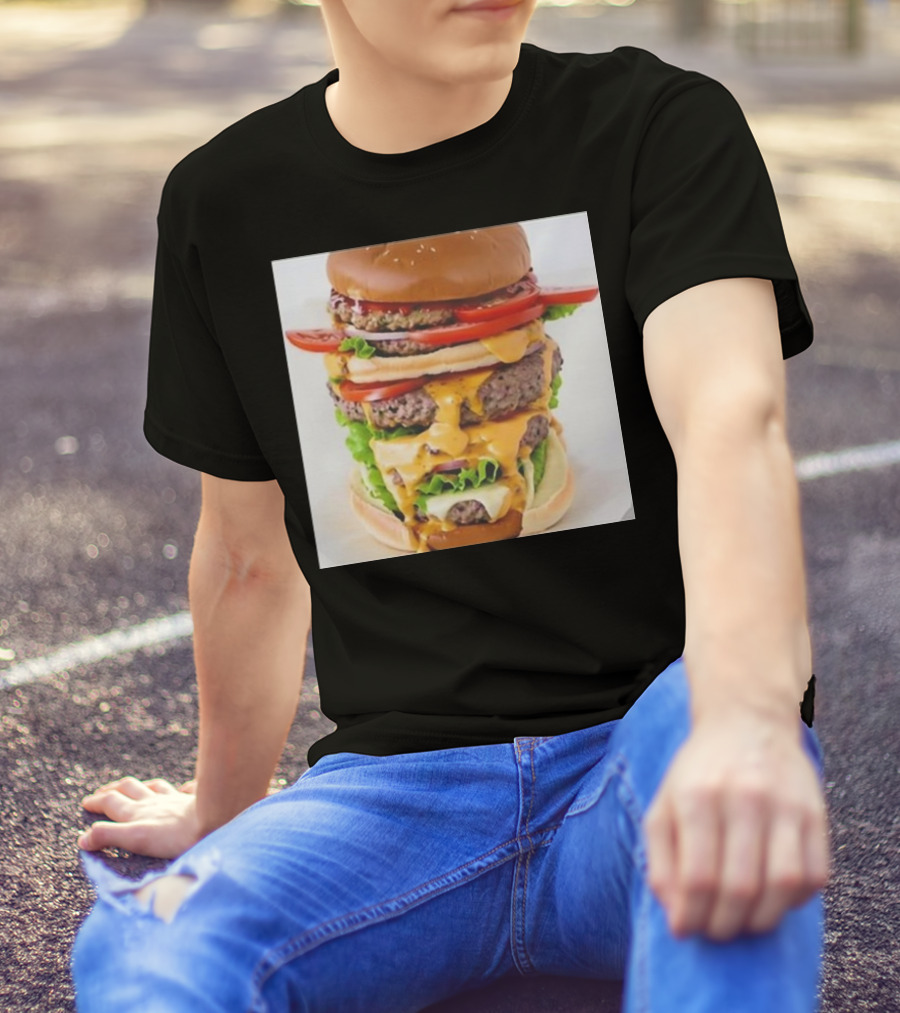 Heisenburger Cringey Quadruple Cheeseburger Stack T-Shirt