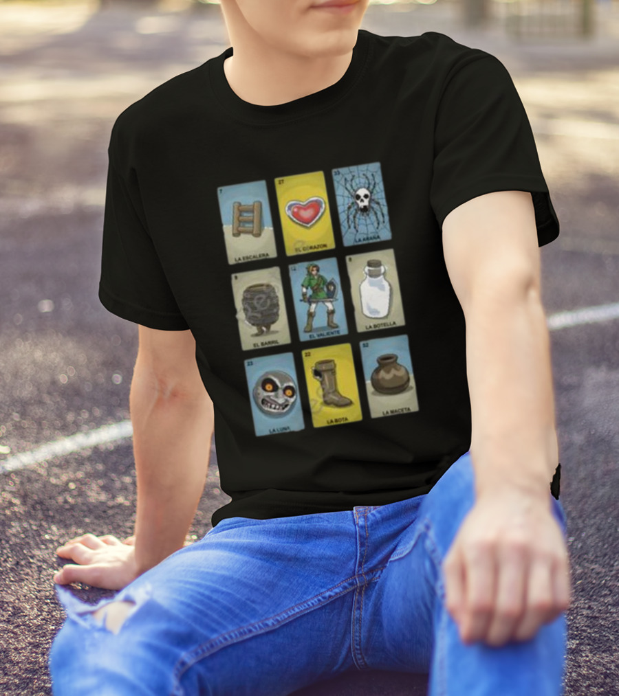 Clay Graham Art Loz Loteria La Escalera El Corazon La Araña El Barril El Valiente La Botella La Luna La Bota La Maceta T-Shirt