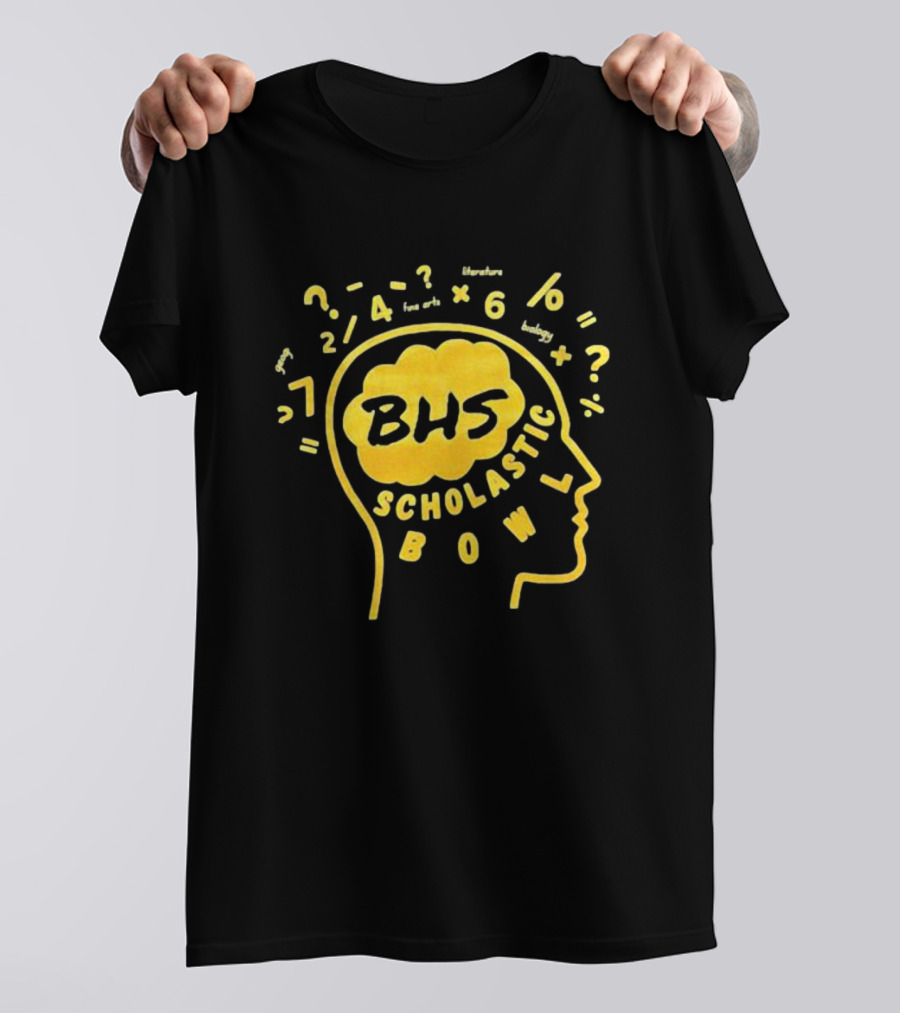 BHS Scholastic Bowl 2023-24 Team Debut With Quiz Symbols And Subject Highlights T-Shirt