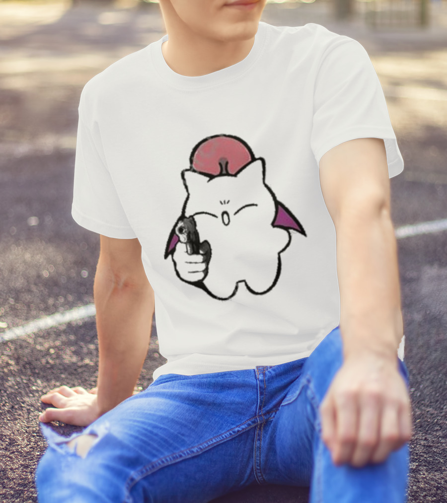 Gun Wielding Moogle By Wisdomeel T-Shirt