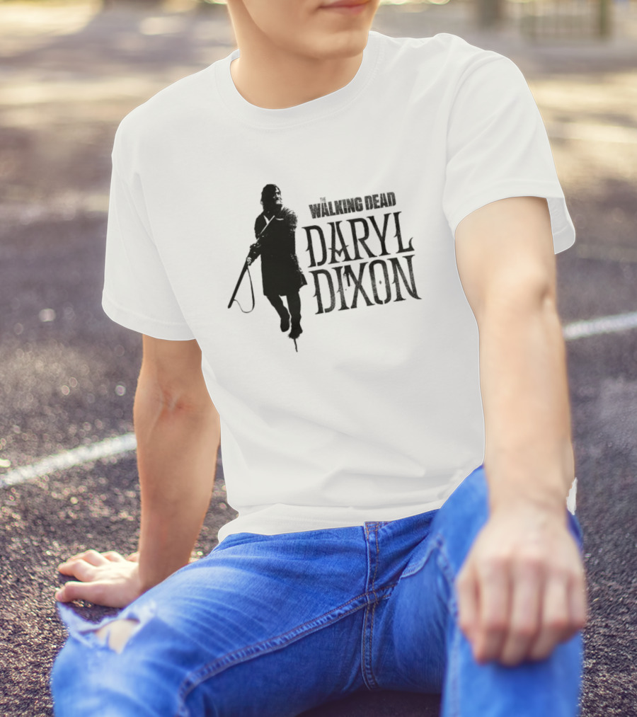 The Walking Dead Daryl Dixon Silhouette Crossbow Iconic Merch T-Shirt