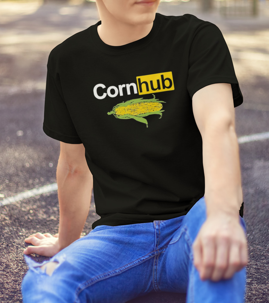 Corn Hub Parody With Corn Cob T-Shirt