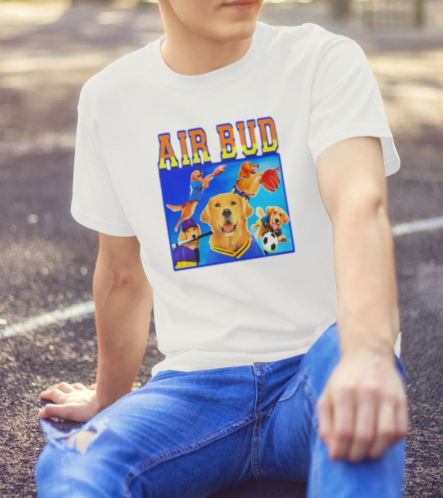 Air Bud Basketball Soccer Baseball Football Dog Iconic Movie Sports T-Shirt