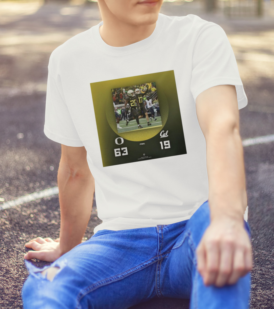 Oregon Ducks 63-19 Victory Over California Golden Bears Football Final Score T-Shirt