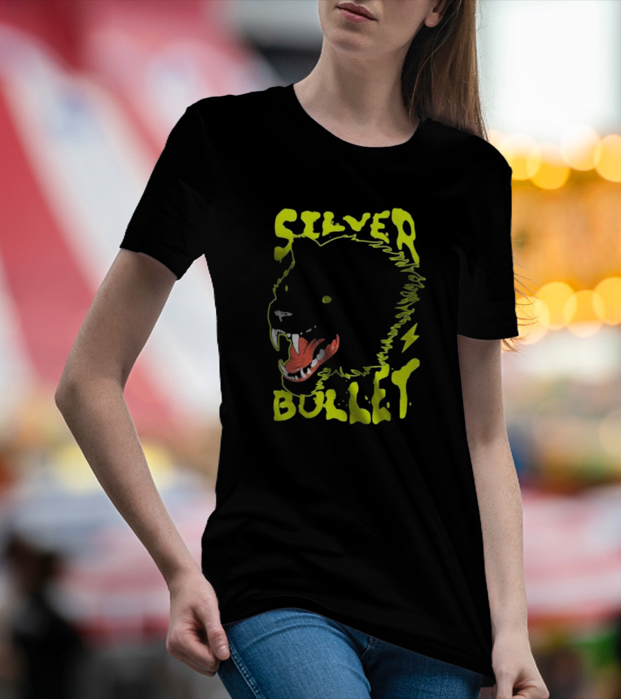 Silver Bullet Werewolf Face Neon T-Shirt